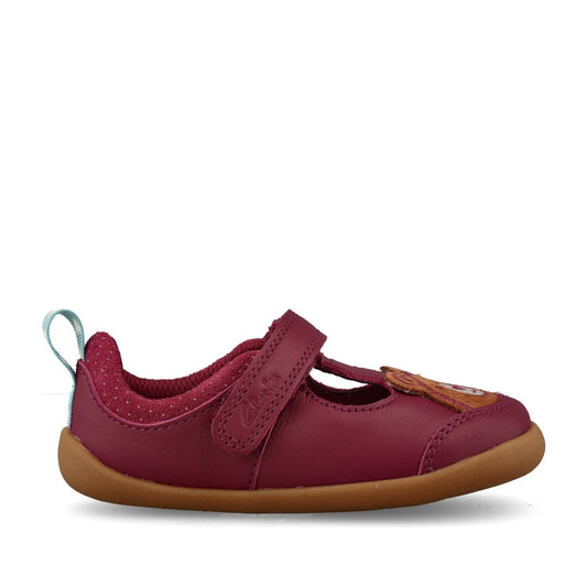 Girls Roamer Hope Berry T-bar Shoe In Kids F Fit