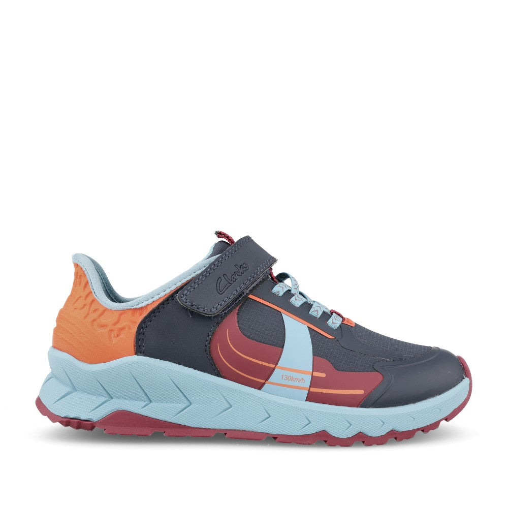Boys Selva Lane K Navy Combi Velcro Shoe In Kids G Fit