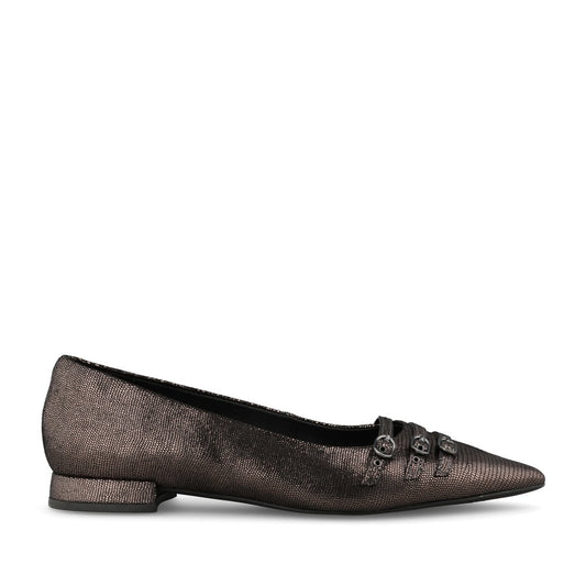 Ladies Sensa15 Strap D-fit Court Shoe In Metallic