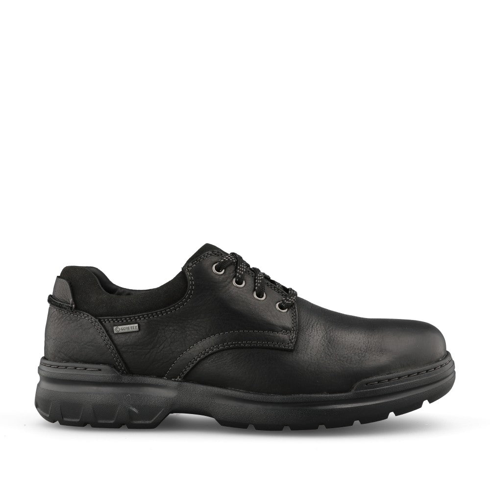 Mens Rockie Walk Gtx H-fit Laced Shoe In Blk Leather