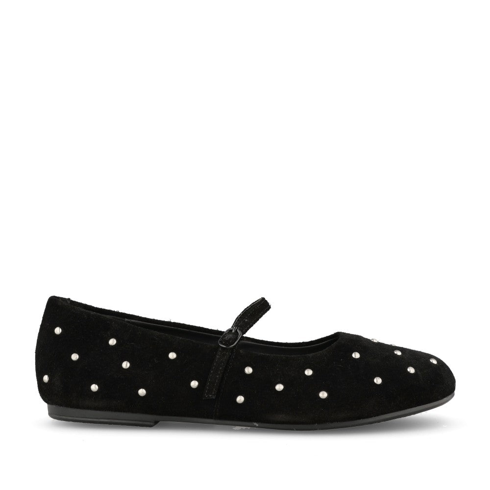 Ladies Livia Stud D-fit Suede Shoe In Black
