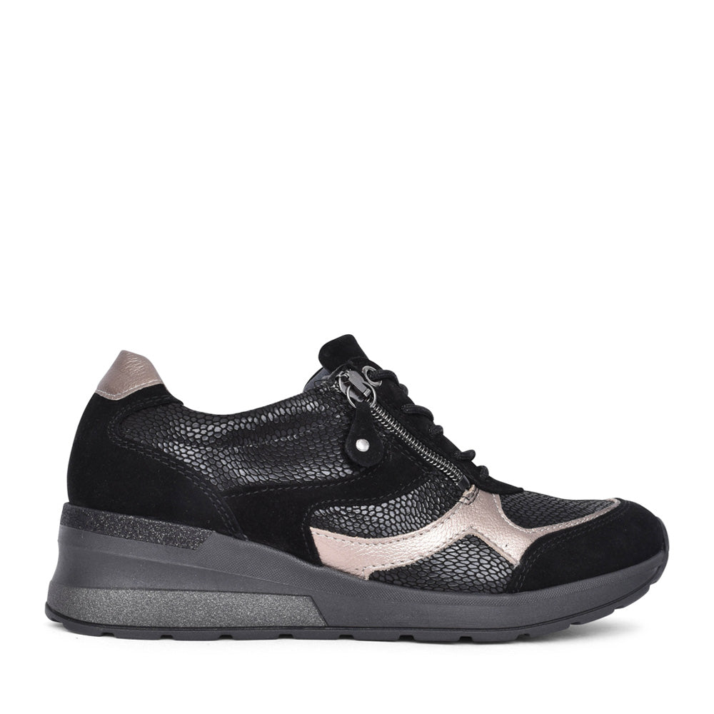 Ladies 939018 Clara H-fit Trainer In Black Interest