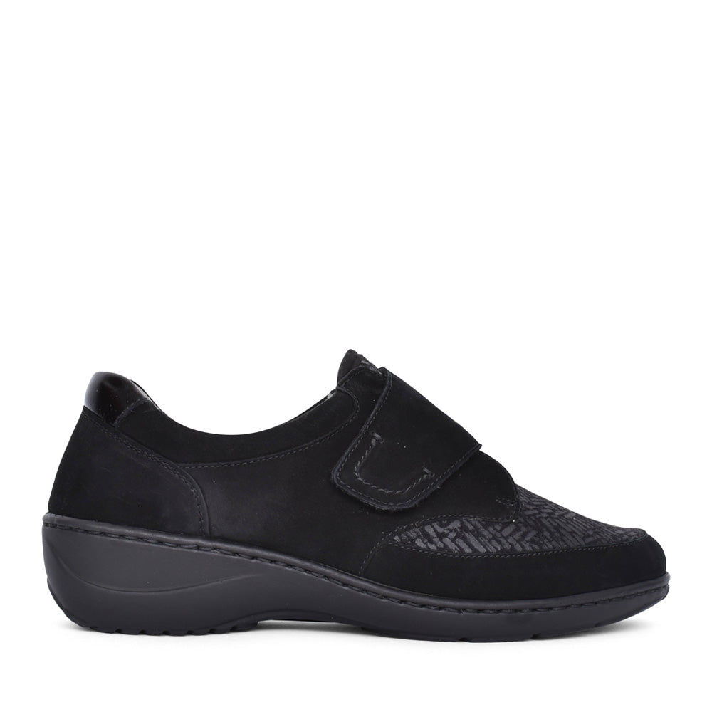 Ladies 607k31 Kya K-fit Velcro Shoe In Black