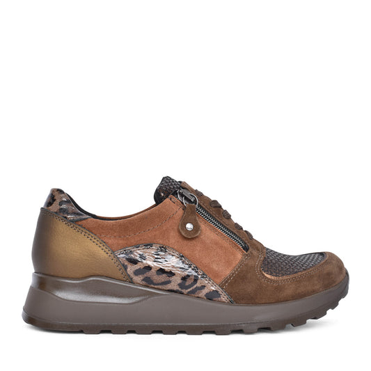 Ladies H64007 Hiroko Trainer In Brown-multi