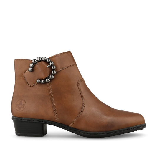 Ladies Y0797 Low Heel Ankle Boot In Tan
