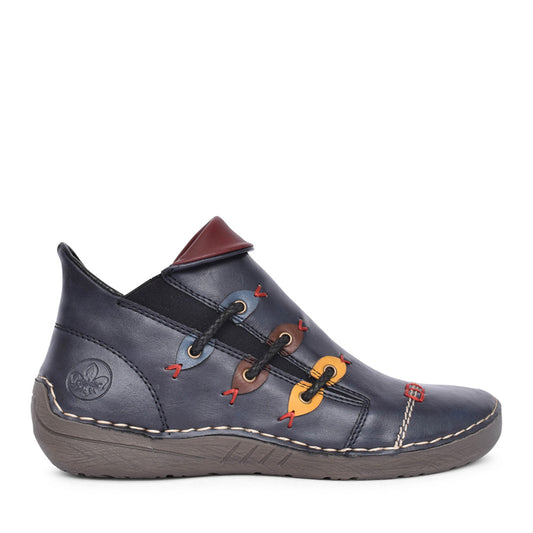 Ladies 72581 Ankle Boot In Navy Multi