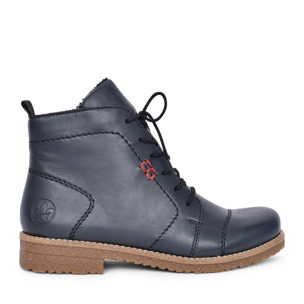 Ladies 73500 Laced Ankle Boot In Navy