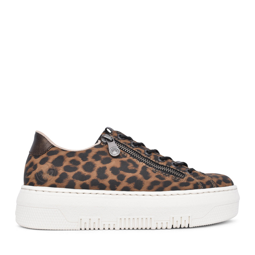 Ladies M1953 Laced Trainer In Leopard