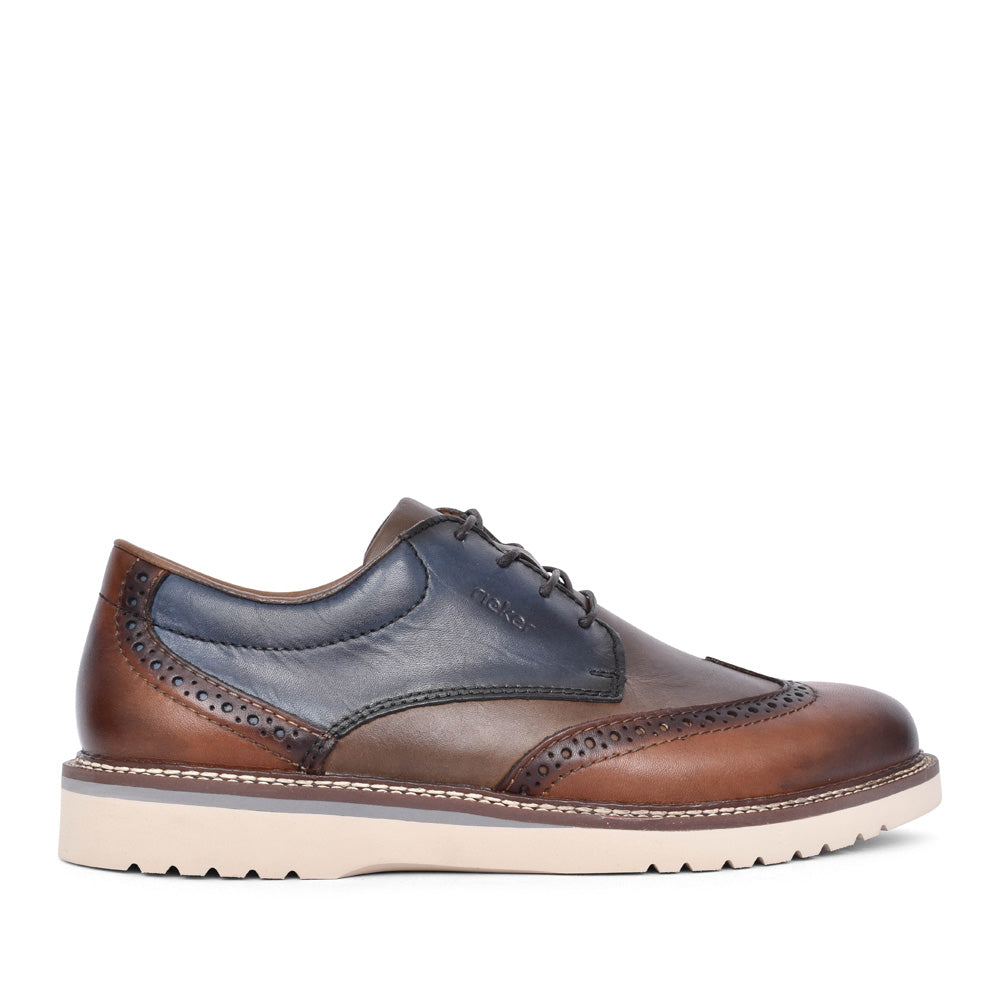 Mens 04504 Laced Shoe In Tan Multi