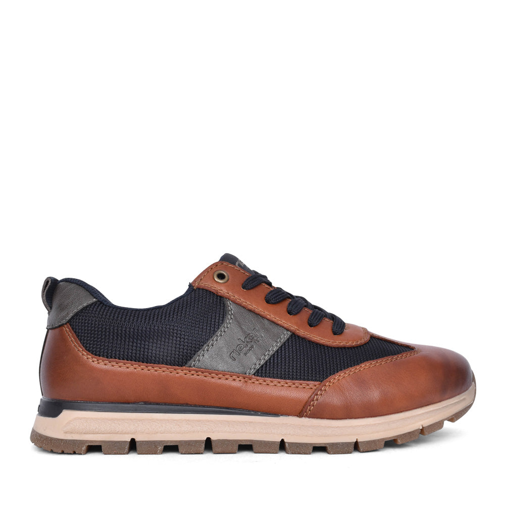 Mens B0507 Laced Trainer In Tan Multi