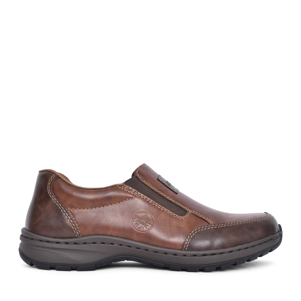 Rieker Mens 03354-26 Slip-On Shoe In Dark Brown