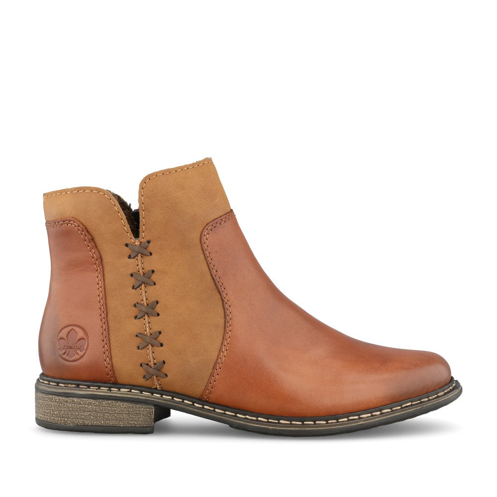 Ladies Z4951 Low Heel Ankle Boot In Brown