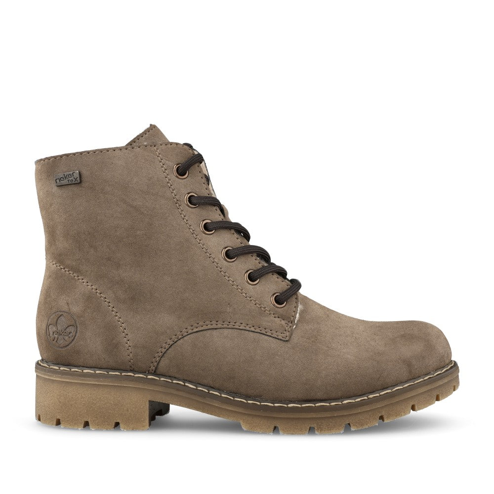 Ladies Y9103 Tex Low Heel Ankle Boot In Brown