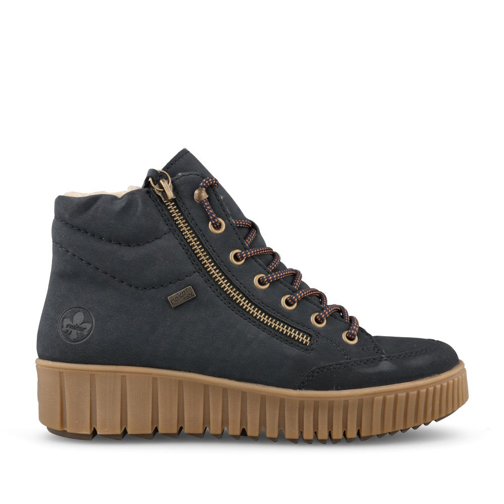 Ladies Y6104 Tex Laced Ankle Boot In Navy