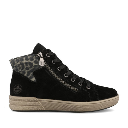 Ladies X0709 Laced Ankle Boot In Black
