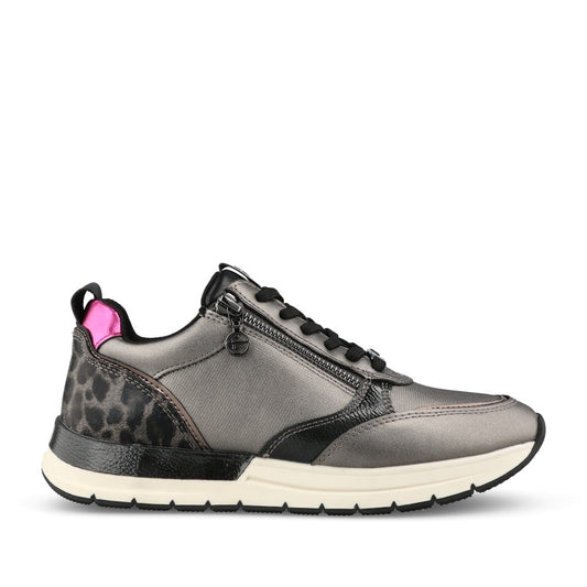 Ladies 1-23732 Laced Trainer In Pewter