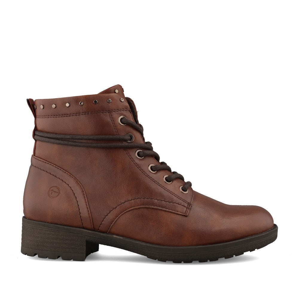 Ladies 1-25133 Low Heel Ankle Boot In Cognac