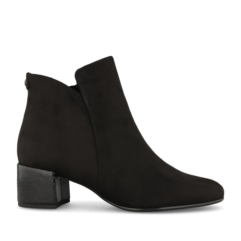 Ladies 1-25354 Block Heel Ankle Boot In Black