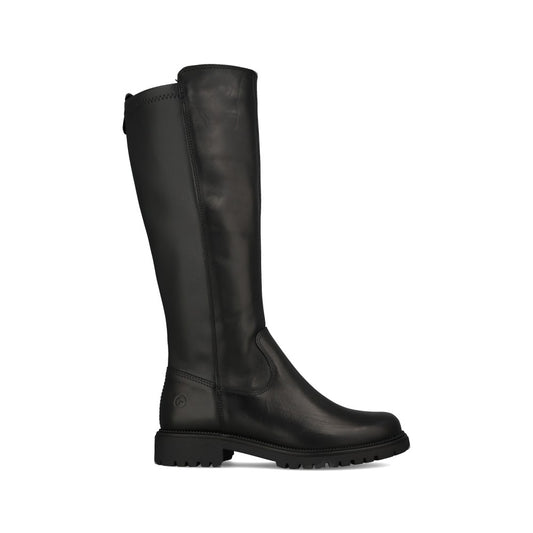 Ladies 1-25605 Low Heel Long Leg Boot In Black