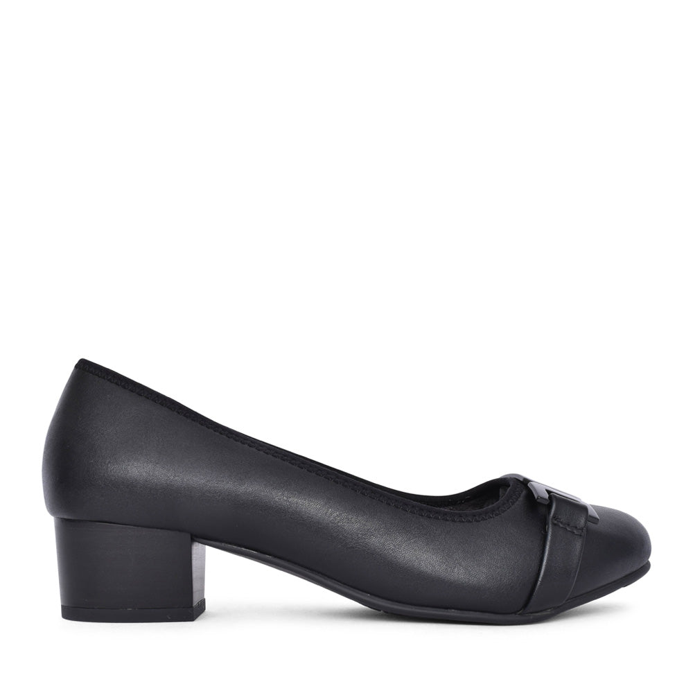 Jana Ladies 8-22368 Court Shoe Mid Heel In Black