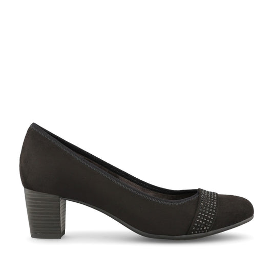 Ladies 8-22467 Medium Heel Court Shoe In Black
