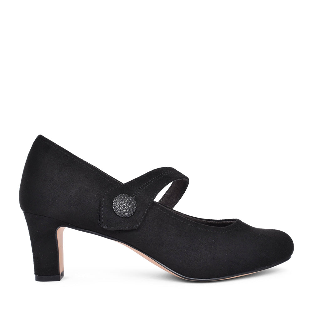 Ladies 8-22473 Medium Heel Court Shoe In Black