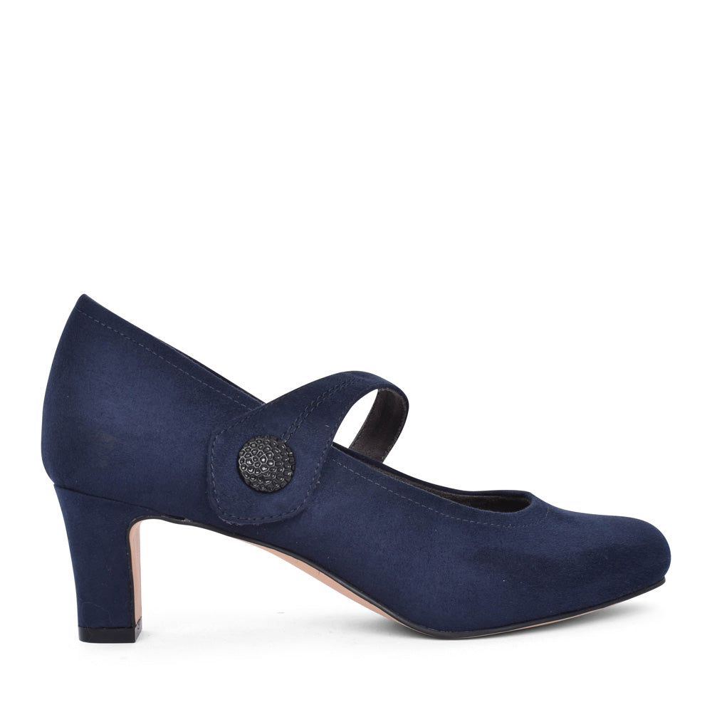 Ladies 8-22473 Medium Heel Court Shoe In Navy
