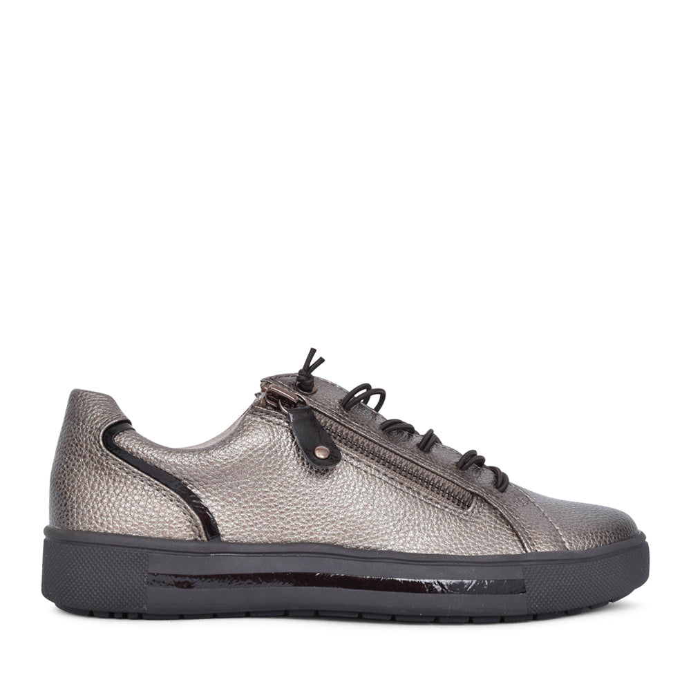 Ladies 8-23660 Laced Trainer In Bronze