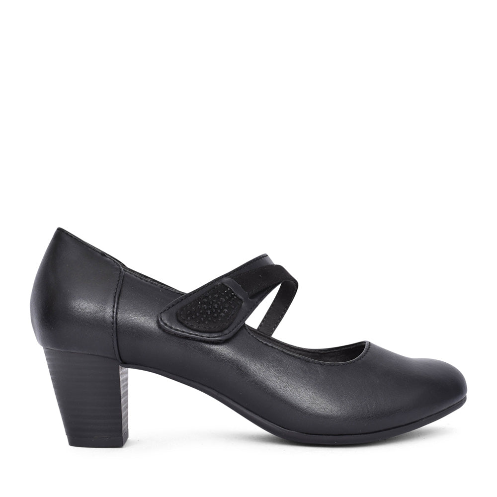 Ladies 8-24465 Low Heel Court Shoe In Black