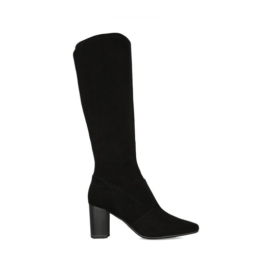 Ladies 9-25520 Medium Heel Long Leg Boot In Black