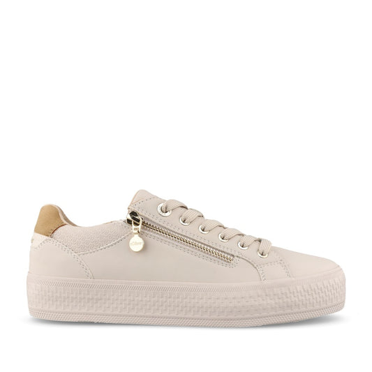Ladies 5-23600 Laced Trainer In Beige