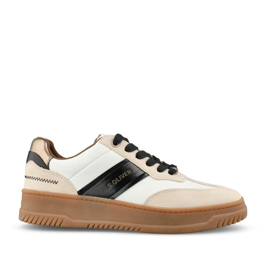 Ladies 5-23623 Laced Trainer In Beige