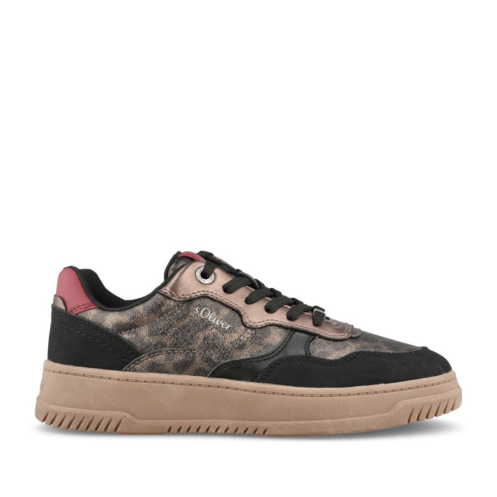 Ladies 5-23632 Laced Trainer In Leopard