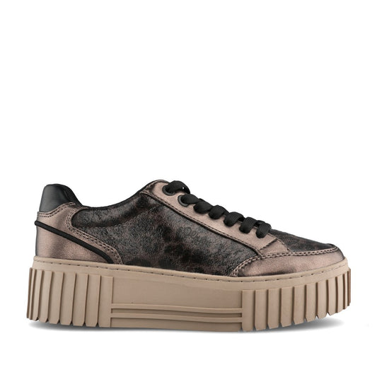 Ladies 5-23682 Laced Trainer In Bronze