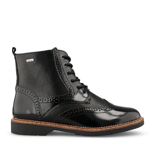 Ladies 5-25255 Laced Ankle Boot In Black