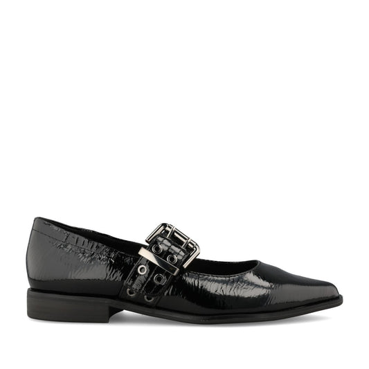 Ladies 2-22128 Low Heel Shoe In Blk Patent