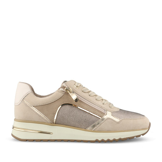 Ladies 2-23703 Laced Trainer In Cream
