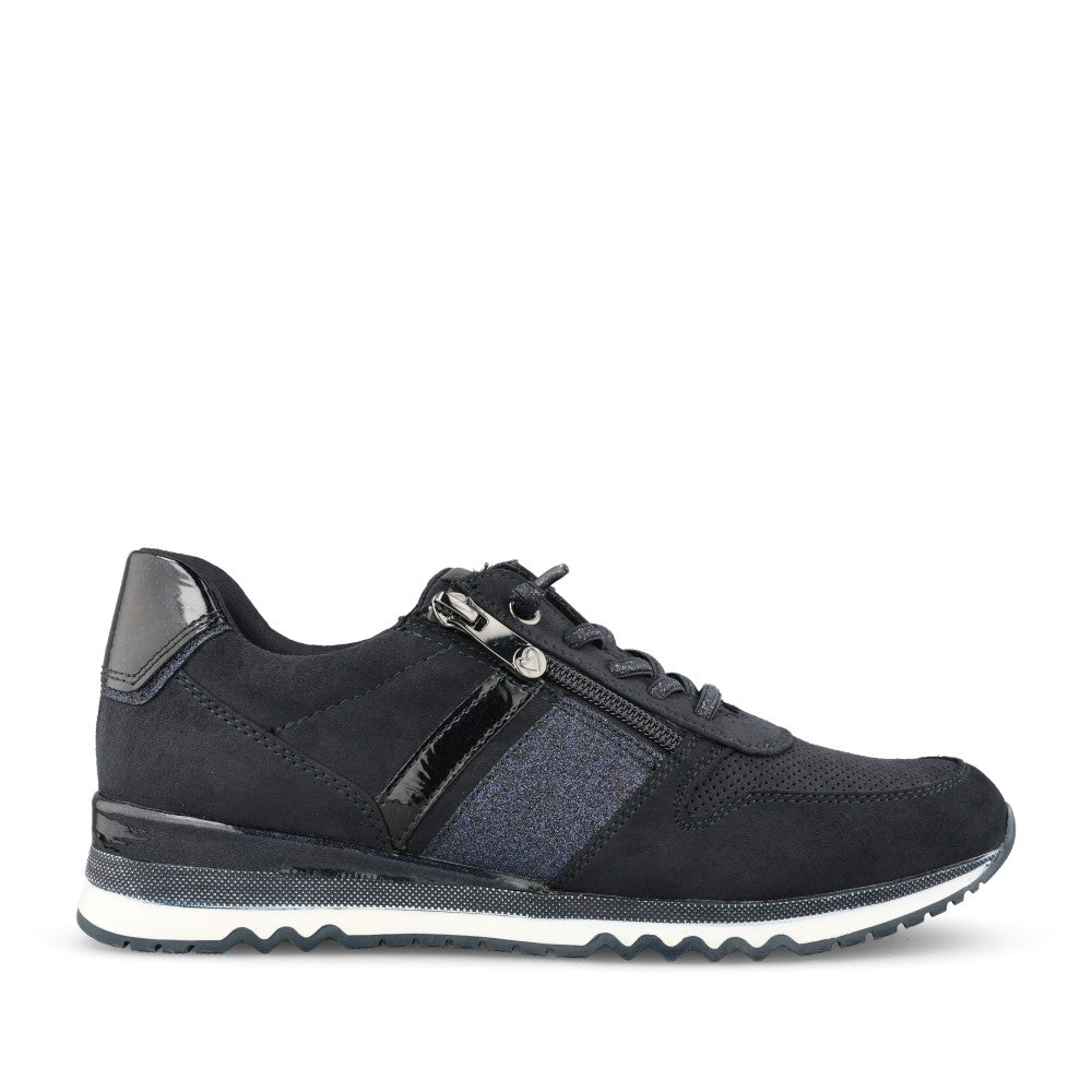 Ladies 2-23707 Laced Trainer In Navy