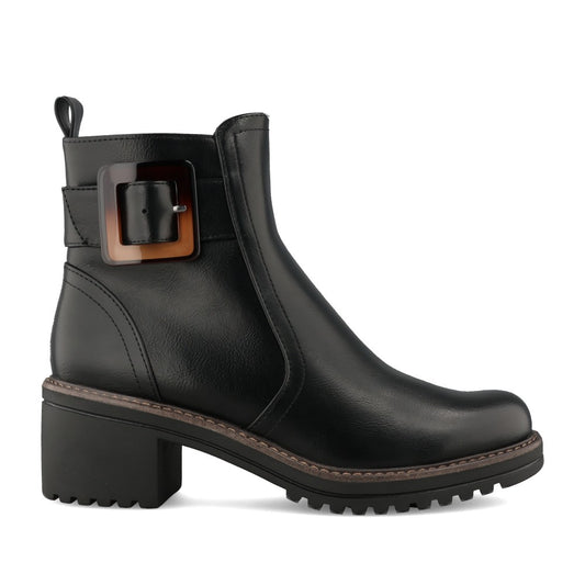 Ladies 2-25428 Low Heel Ankle Boot In Black