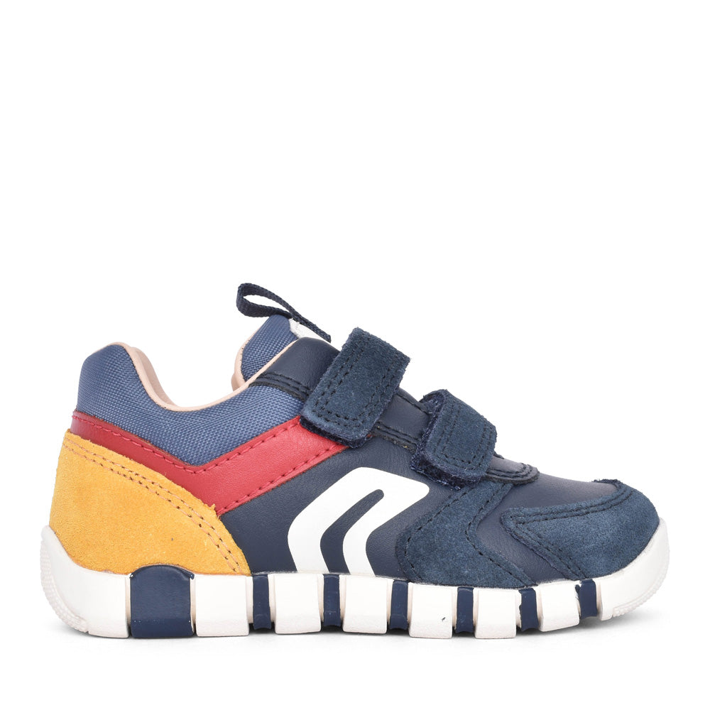Boys B3555d B Iupidoo Velcro Trainer In Navy Multi
