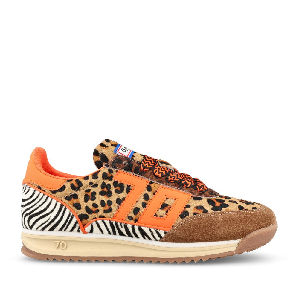 Ladies Jogger L61 Laced Trainer In Leopard