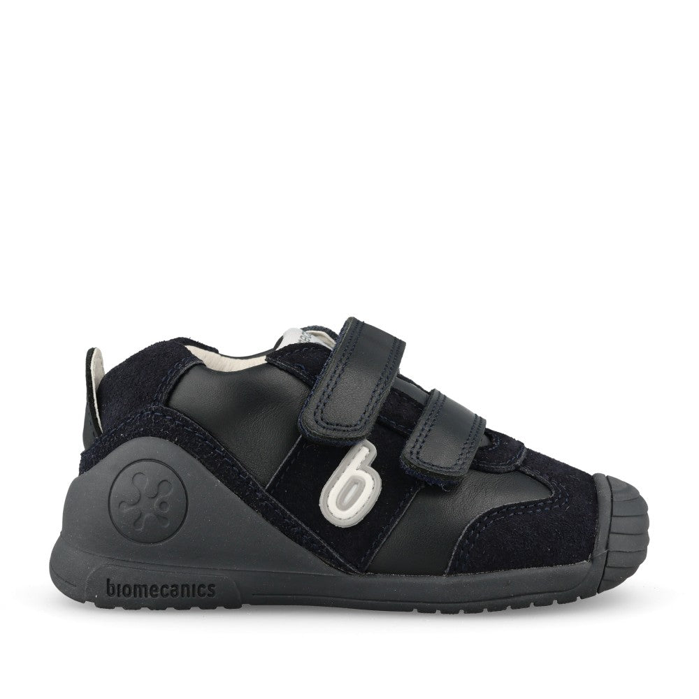 Boys 221002 Double Velcro Shoe In Navy