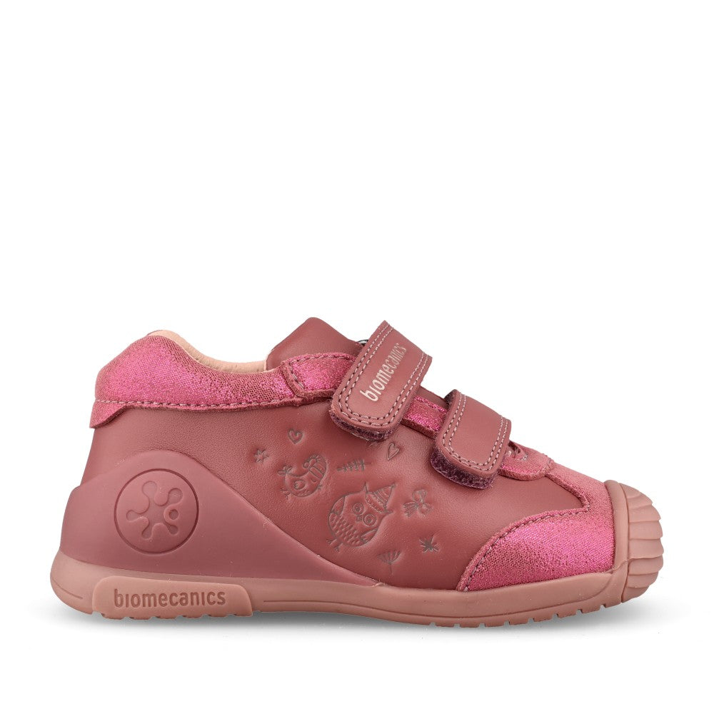 Girls 251101 Double Velcro Shoe In Pink