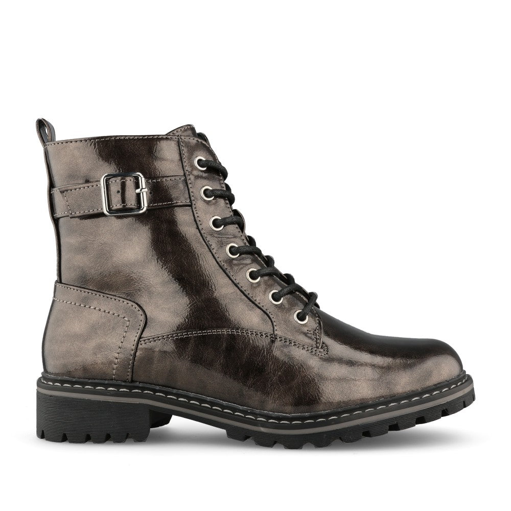 Ladies Parlour Glw030 Laced Ankle Boot In Dark Grey