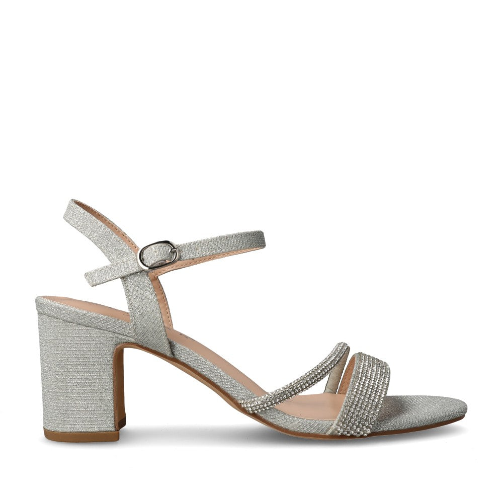 Ladies Shazam Jlh960 Medium Block Heel Sandal In Silver