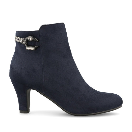 Ladies D6397 Low Heel Ankle Boot In Navy