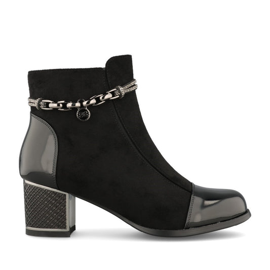 Ladies 1903 Block Heel Ankle Boot In Black
