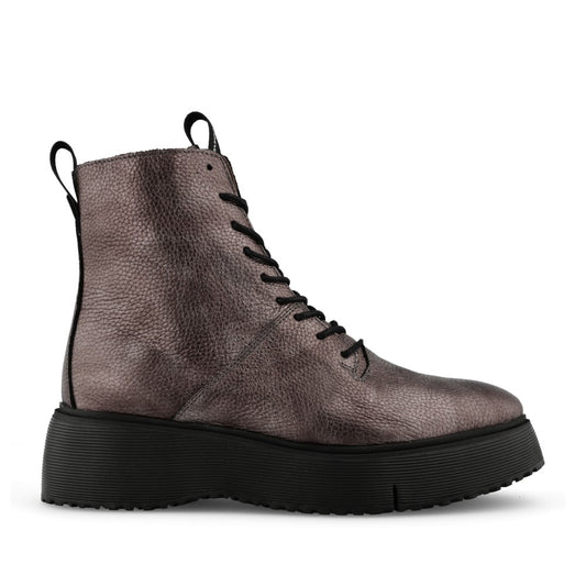 Ladies A-9350 Platform Ankle Boot In Silver