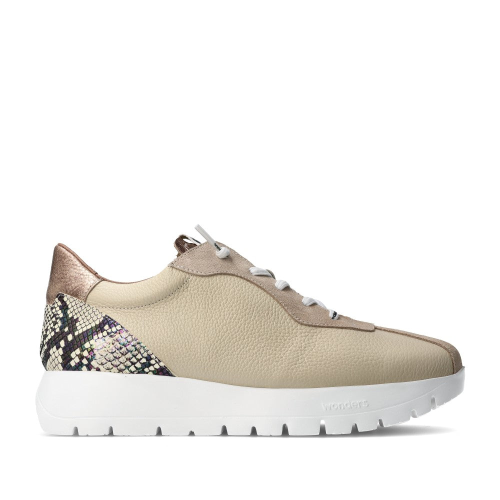 Ladies A-2495 Slip-on Trainer In Beige