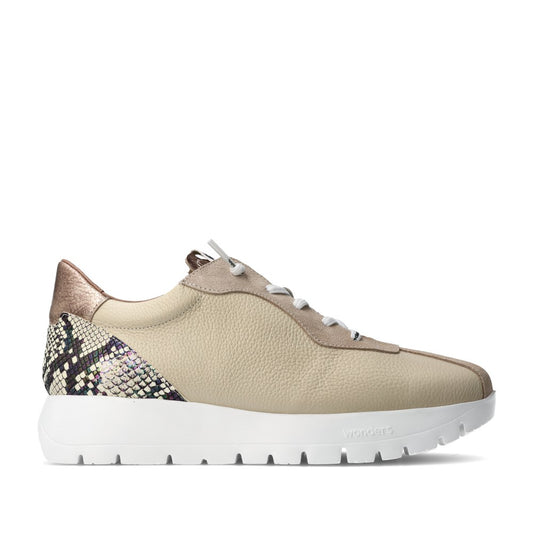 Ladies A-2495 Slip-on Trainer In Beige